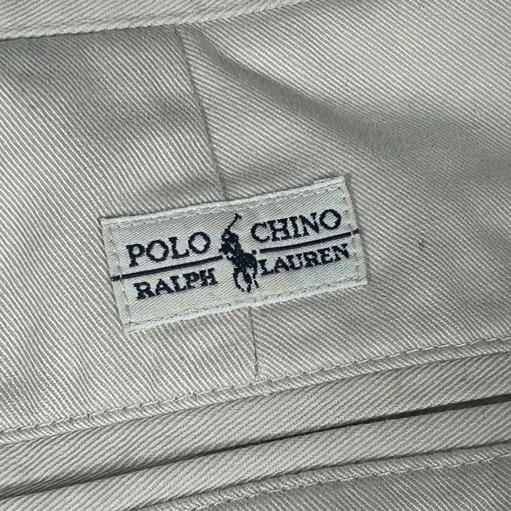 VTG 90s Polo Ralph Lauren Hammond Pant Men 42x30 Khaki Classic Chino Pleated - Picture 9 of 16